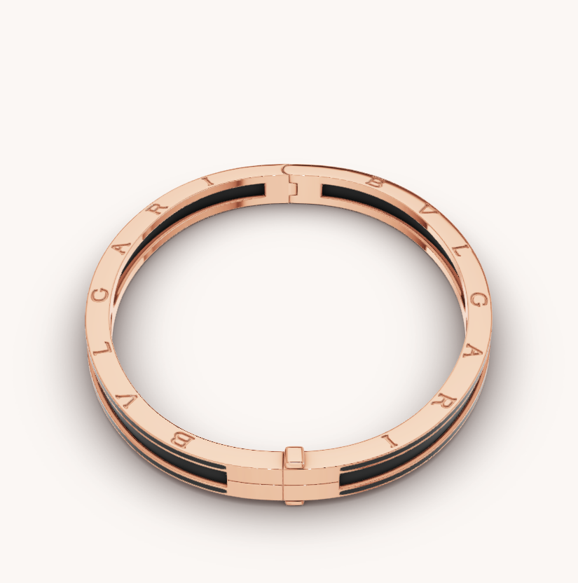 [AURORA]ZERO 1 ピンクゴールド マットブラックセラミックブレスレット
