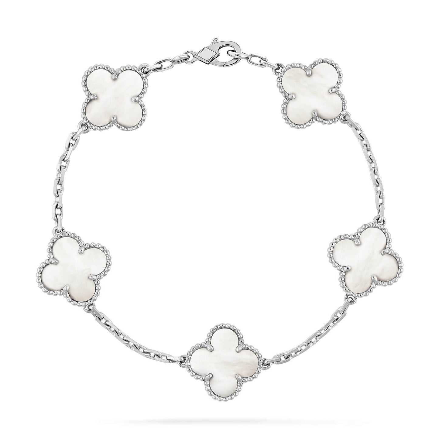[AURORA]CLOVER SILVER MOP 5 MOTIF BRACELET