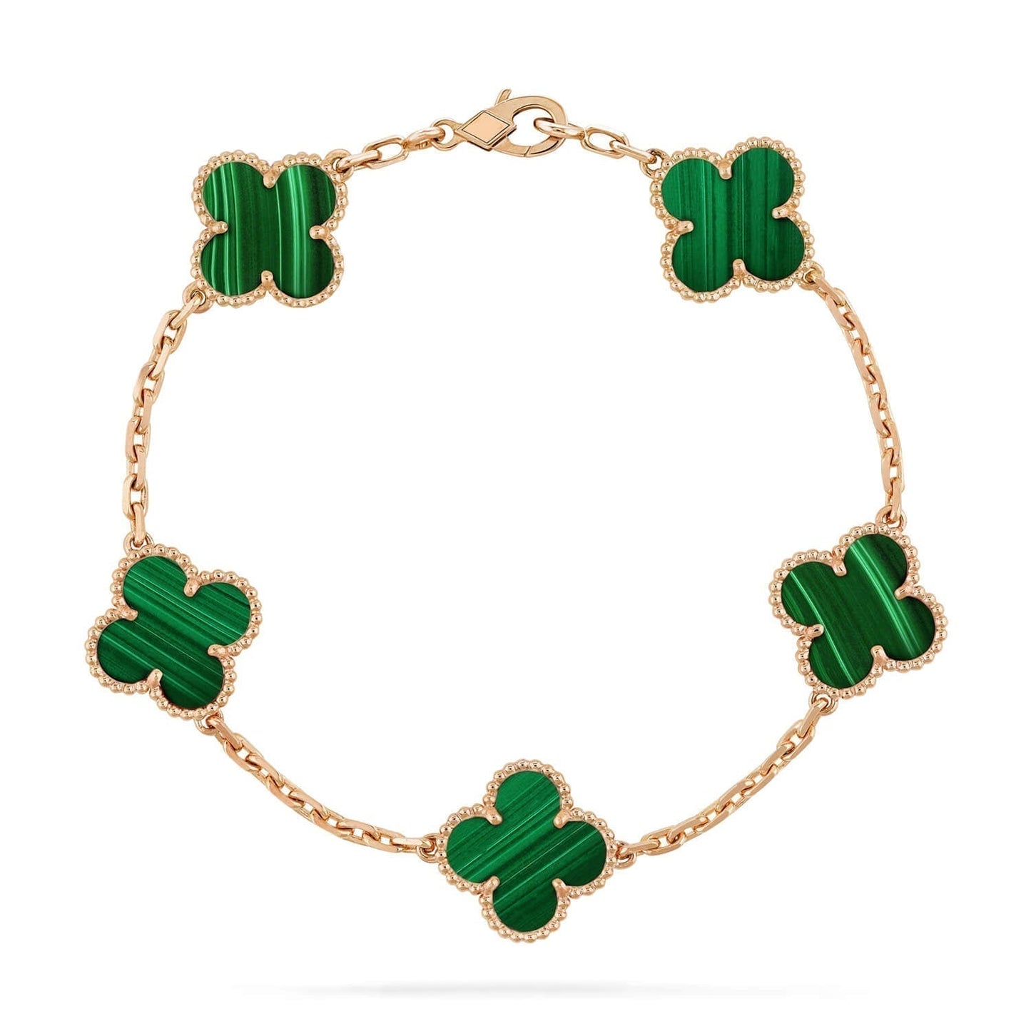 [basloveJW]CLOVER 5 MOTIFS MALACHIT ARMBAND 