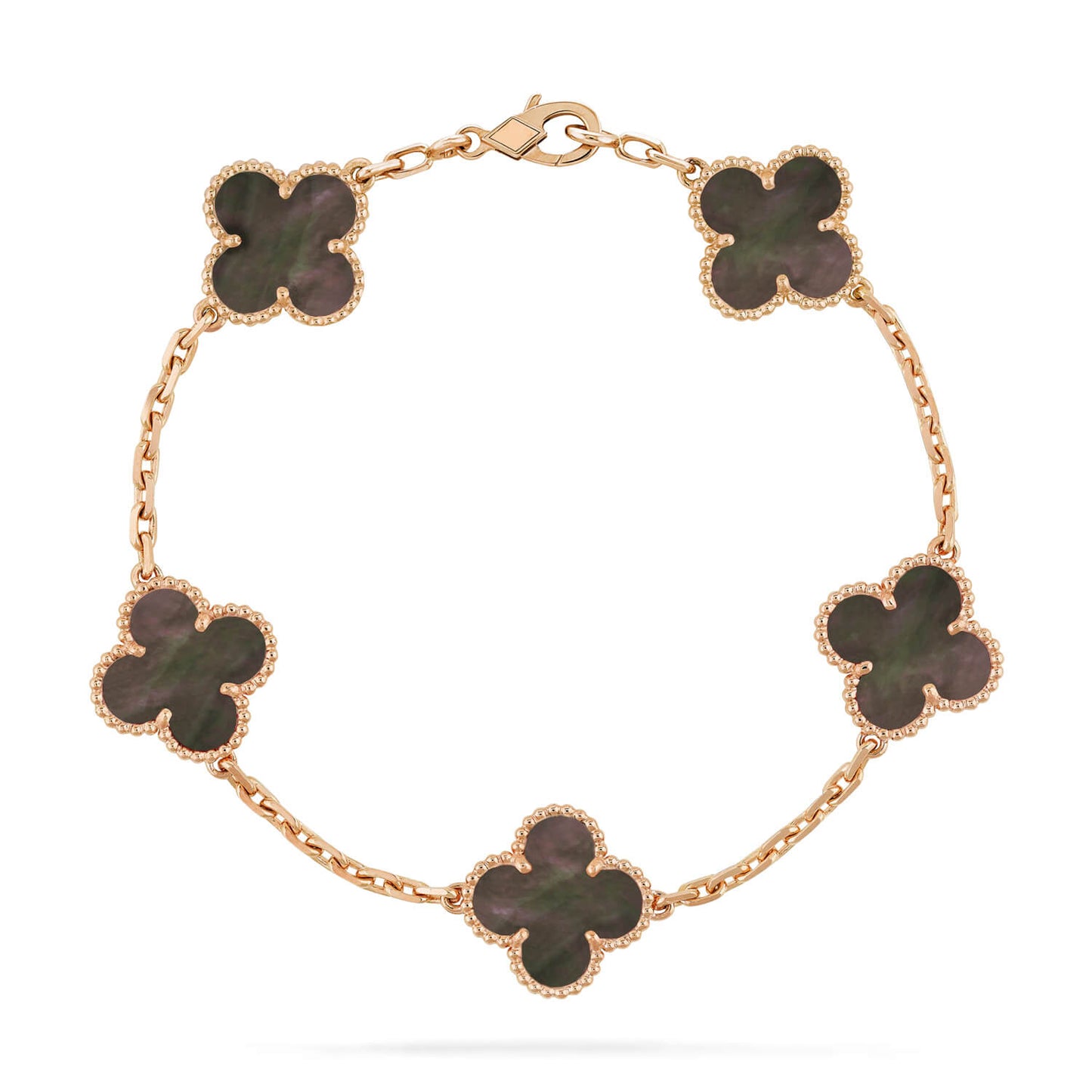 [AURORA]CLOVER 5 MOTIF GRAY MOP  BRACELET