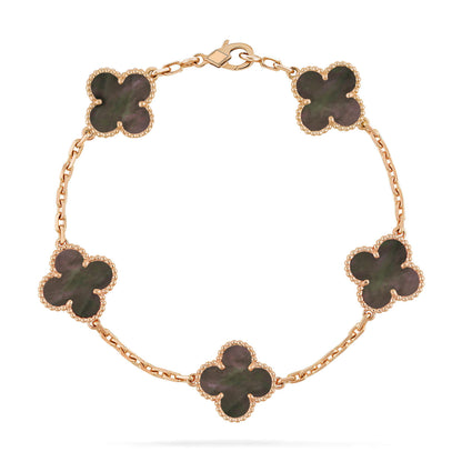 [AURORA]CLOVER 5 MOTIF GRAY MOP  BRACELET