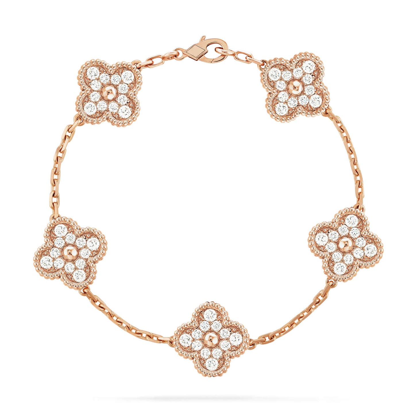 [AURORA]CLOVER 5 MOTIFS  FULL DIAMOND BRACELET