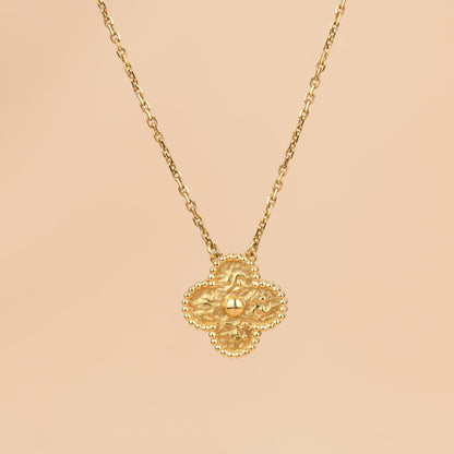 [AURORA]CLOVER 15MM  BRONZING NECKLACE