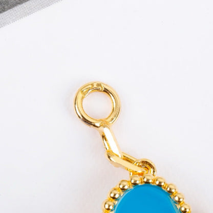 [AURORA]CLOVER 5 MOTIFS TURQUOISE BRACELET