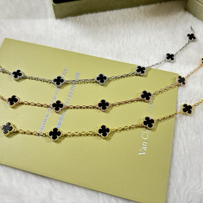 [AURORA]CLOVER 6 MOTIF  ONYXS BRACELET