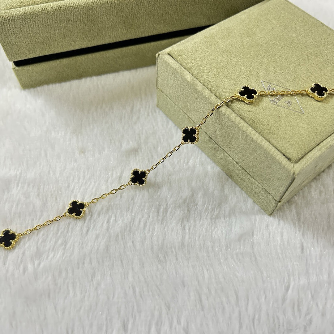 [AURORA]CLOVER 6 MOTIF  ONYXS BRACELET