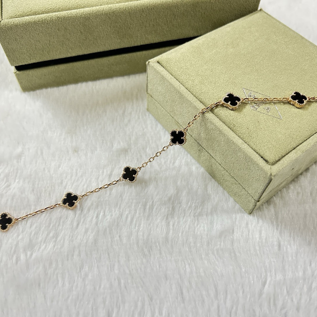 [AURORA]CLOVER 6 MOTIF  ONYXS BRACELET