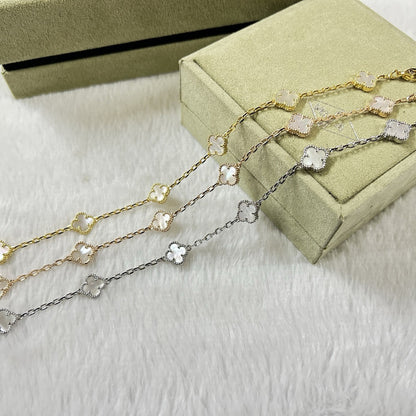 [AURORA]CLOVER 6 MOTIF WHITE MOP BRACELET