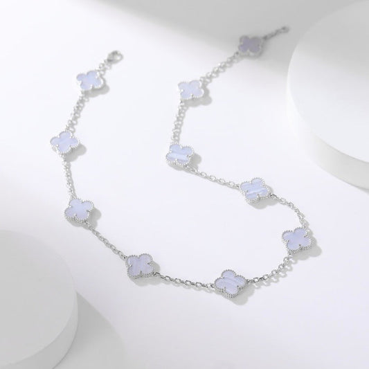 [basloveJW]CLOVER 10 MOTIVE LILA CHALCEDON HALSKETTE