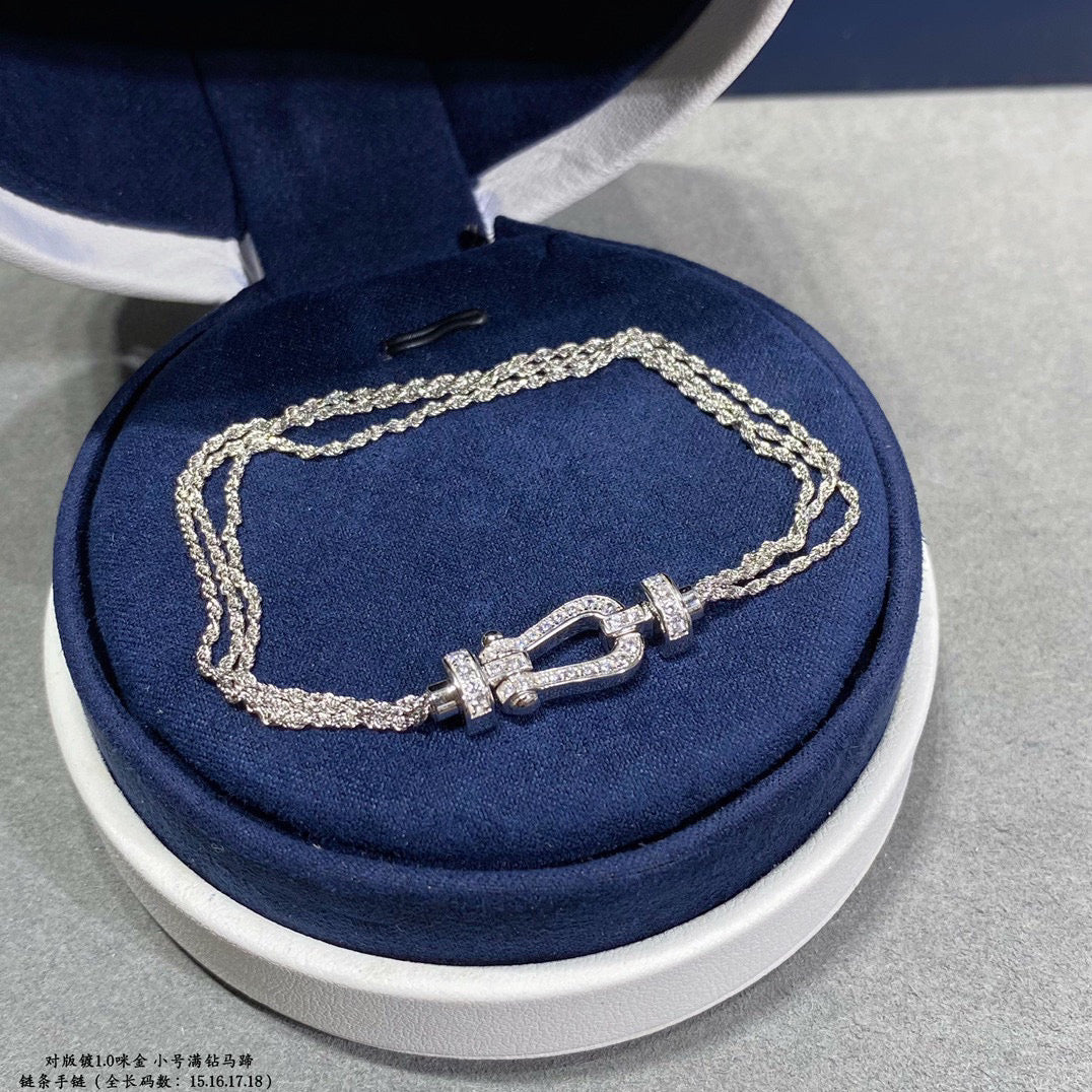 [AURORA]FORCE KLEINES HUFEISEN-DIAMANTKETTEN-SEILARMBAND