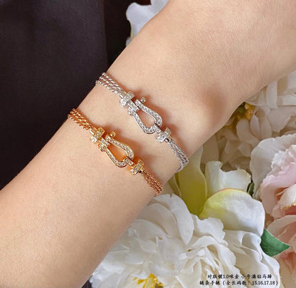 [AURORA]FORCE KLEINES HUFEISEN-DIAMANTKETTEN-SEILARMBAND