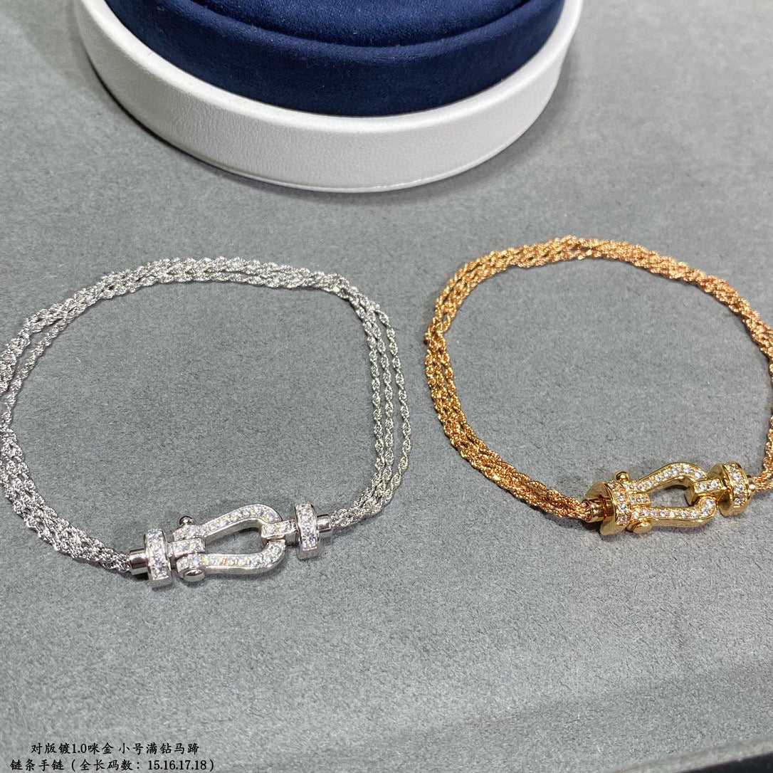 [AURORA]FORCE KLEINES HUFEISEN-DIAMANTKETTEN-SEILARMBAND