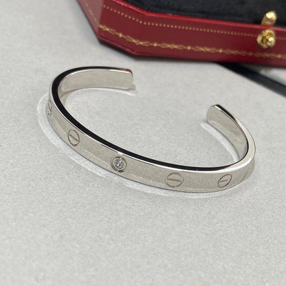 [AURORA] LIEBESARMBAND 6,1 MM 1 DIAMANT OFFENE MANSCHETTE 