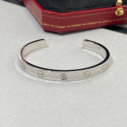 [AURORA] LIEBESARMBAND 6,1 MM 1 DIAMANT OFFENE MANSCHETTE 