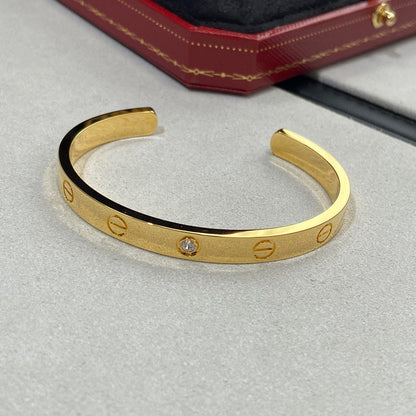 [AURORA] LIEBESARMBAND 6,1 MM 1 DIAMANT OFFENE MANSCHETTE 
