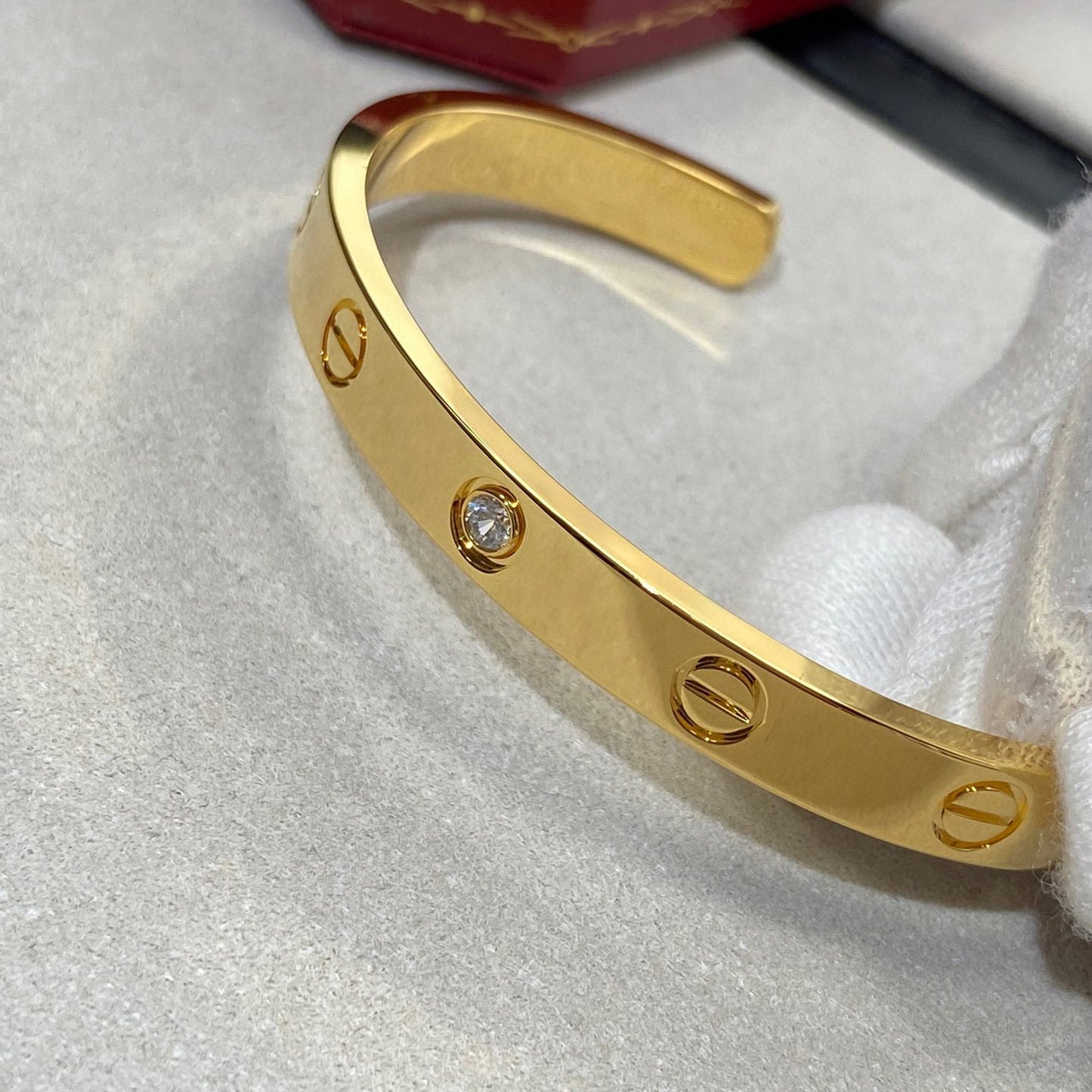 [AURORA] LIEBESARMBAND 6,1 MM 1 DIAMANT OFFENE MANSCHETTE 