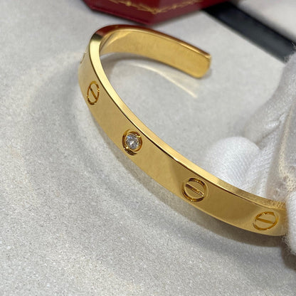 [AURORA] LIEBESARMBAND 6,1 MM 1 DIAMANT OFFENE MANSCHETTE 