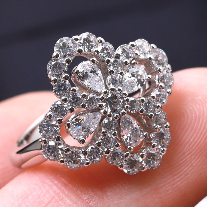 [AURORA]LOOP RING FULL MOTIF DIAMOND 16MM SILVE