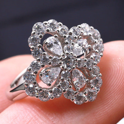 [AURORA]LOOP RING FULL MOTIF DIAMOND 16MM SILVE