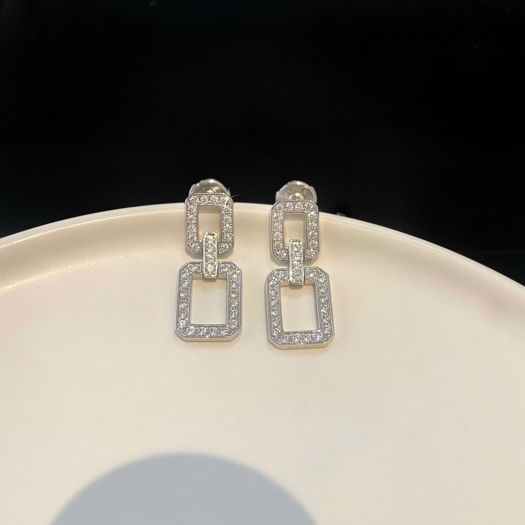 [AURORA]MITTLERE LINKS-OHRRINGE MIT DIAMANT