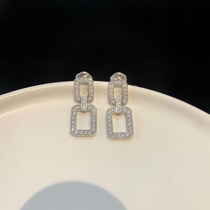[AURORA]MITTLERE LINKS-OHRRINGE MIT DIAMANT