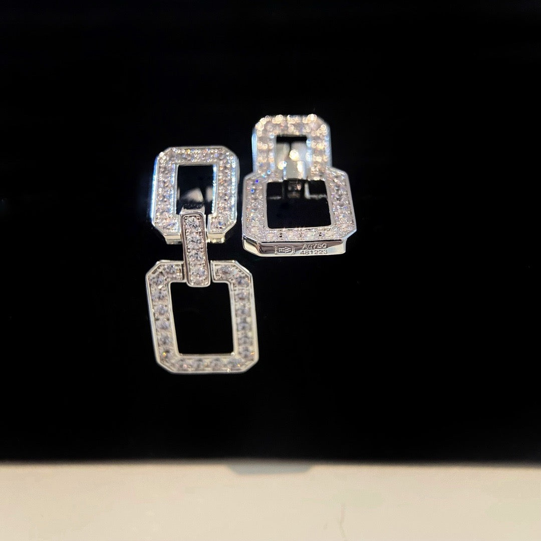 [AURORA]MITTLERE LINKS-OHRRINGE MIT DIAMANT