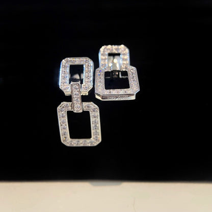 [AURORA]MITTLERE LINKS-OHRRINGE MIT DIAMANT