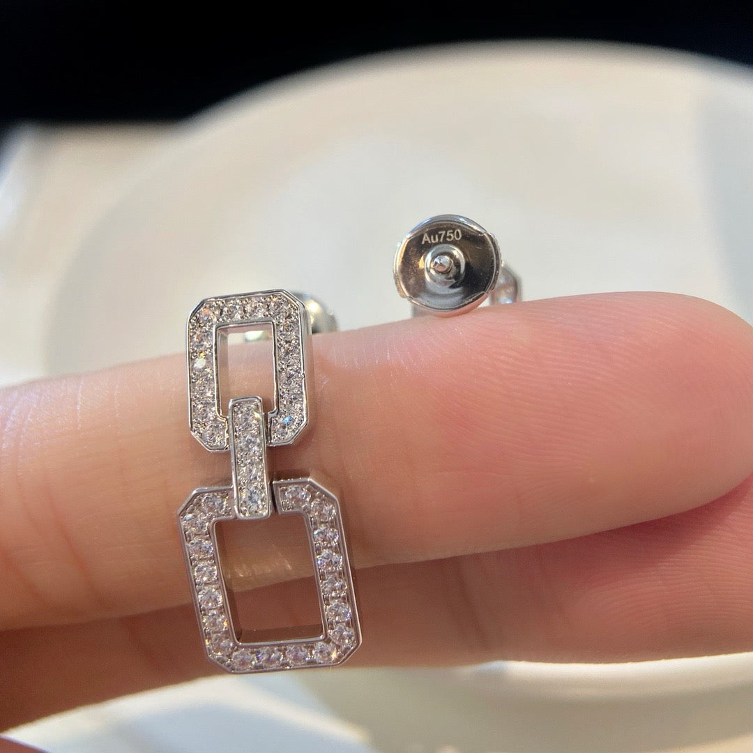[AURORA]MITTLERE LINKS-OHRRINGE MIT DIAMANT