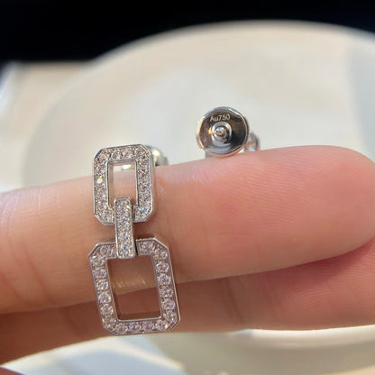 [AURORA]MITTLERE LINKS-OHRRINGE MIT DIAMANT
