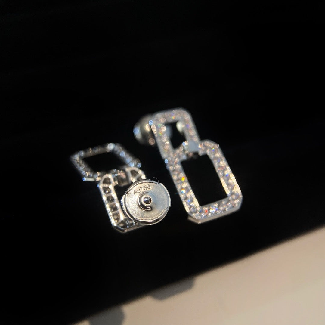 [AURORA]MITTLERE LINKS-OHRRINGE MIT DIAMANT