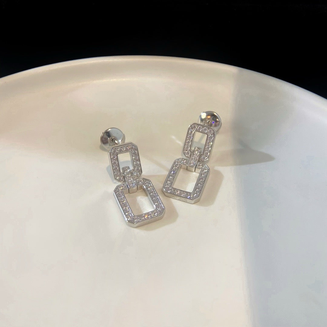 [AURORA]MITTLERE LINKS-OHRRINGE MIT DIAMANT