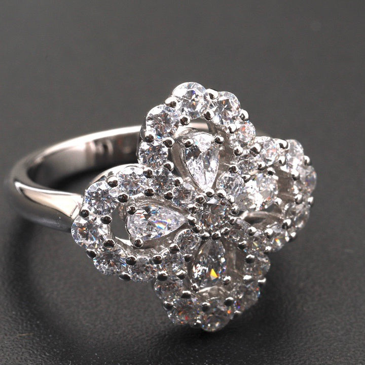 [AURORA]LOOP RING FULL MOTIF DIAMOND 16MM SILVE