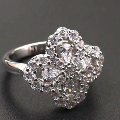 [AURORA]LOOP RING FULL MOTIF DIAMOND 16MM SILVE