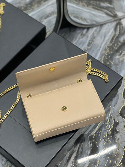 KATE SMALL TASSEL BAG IN SATIN BEIGE