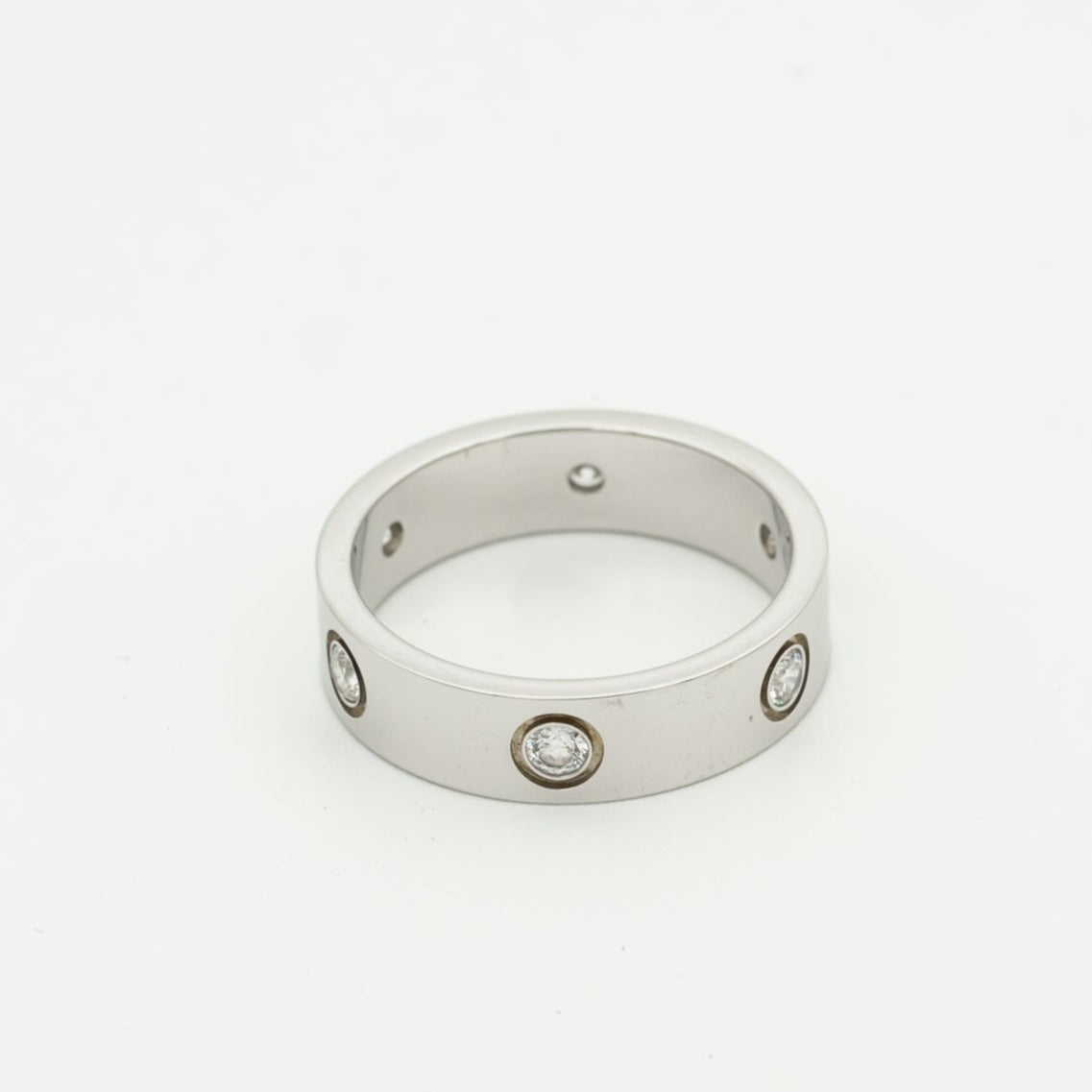 [AURORA]LOVE RING 5.5MM 6 DIAMONDS SILVER