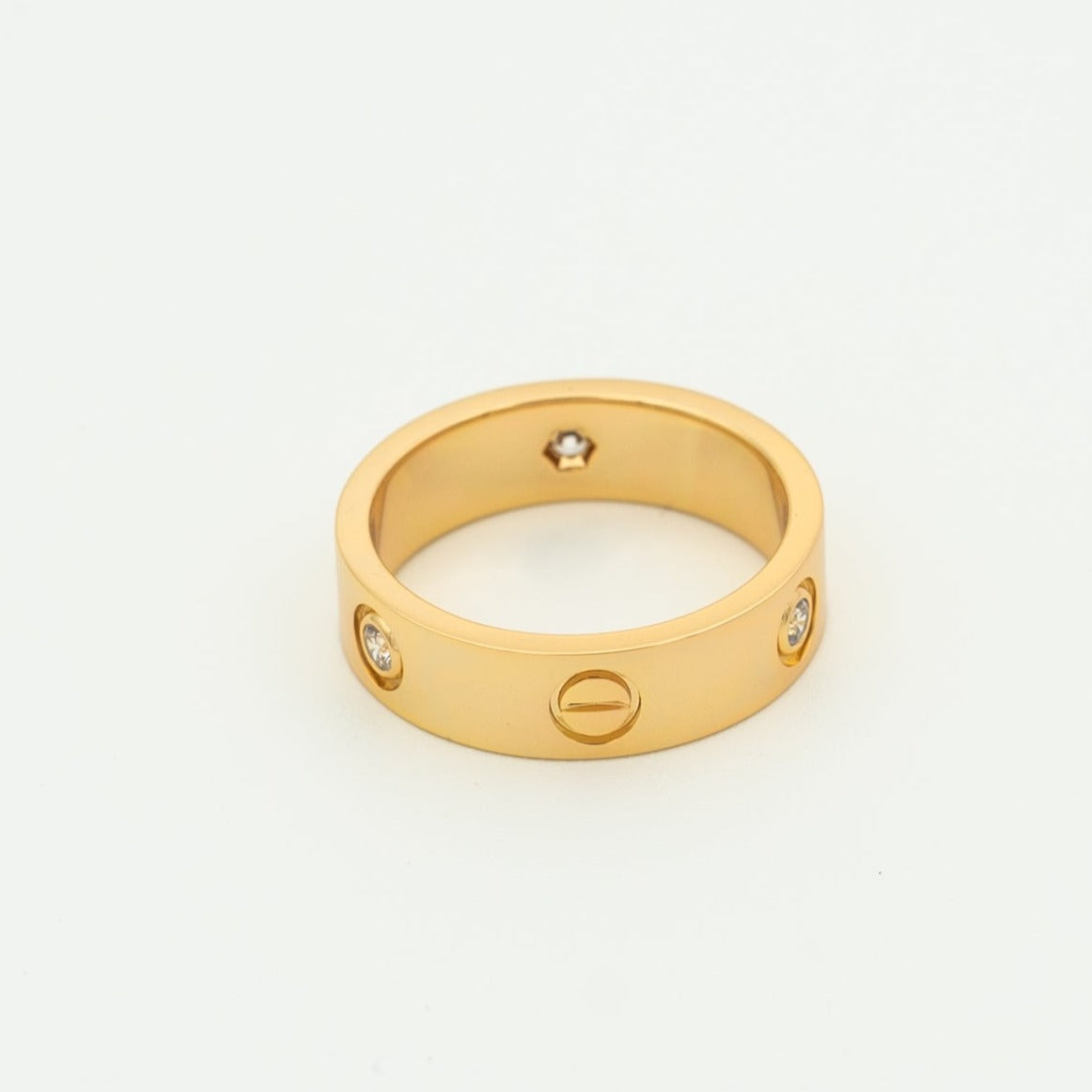 [AURORA]LOVE RING 5.5MM 3 DIAMONDS PINK GOLD