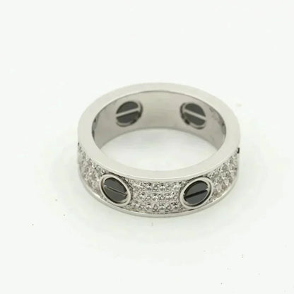 [AURORA]LOVE RING 5.5MM DIAMONDS PAVED CERAMIC