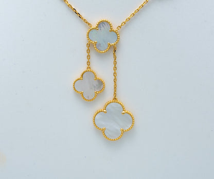 [AURORA]CLOVER MOTHER OF PEARL NECKLACE 6 MOTIF