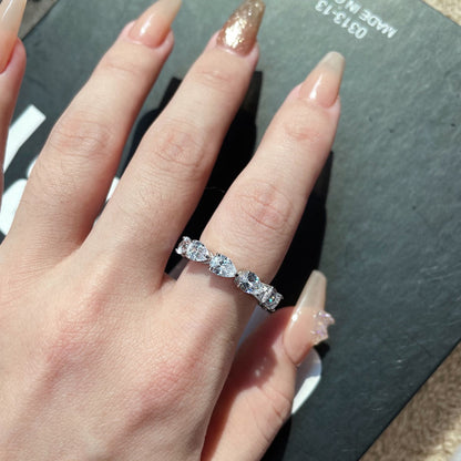 [AURORA]Exquisite Pear Cut Tennis Ring