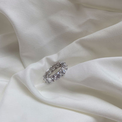 [AURORA]Elegant Princess Cut Tennis Ring