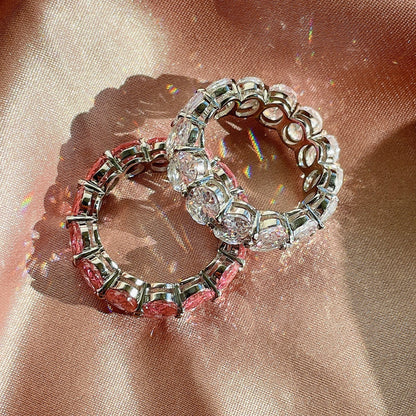 [AURORA]Dainty Elongated Cushion Cut Tennis Ring