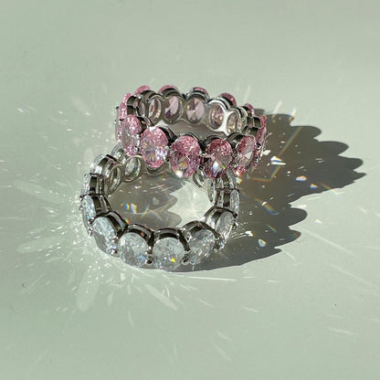 [AURORA]Dainty Elongated Cushion Cut Tennis Ring