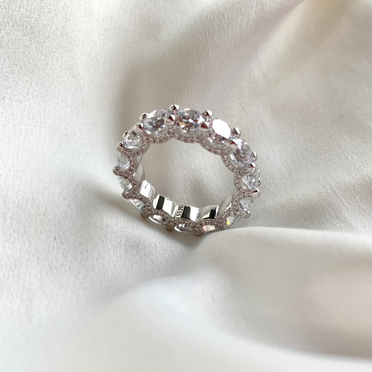 [AURORA]Gorgeous Round Cut Tennis Ring