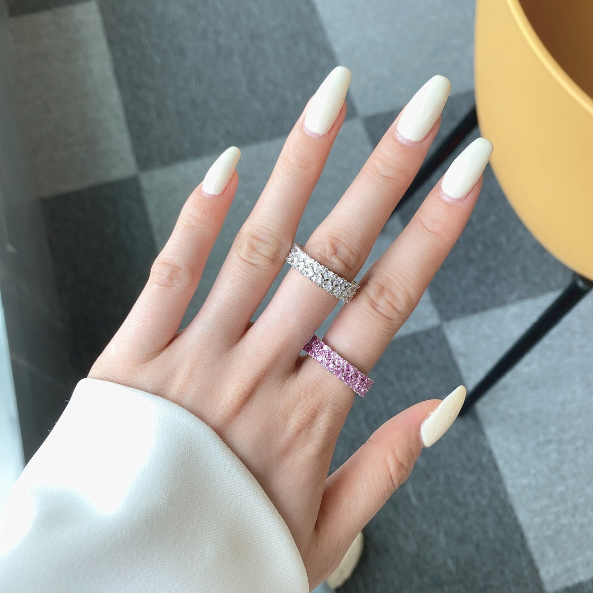[AURORA]Sparkling Full Heart Ring