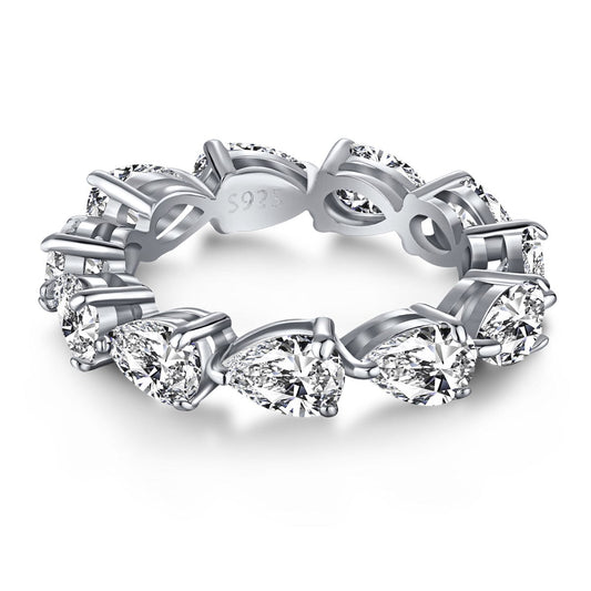 [AURORA]Exquisite Pear Cut Tennis Ring
