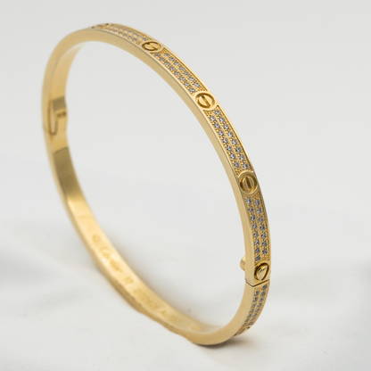 [AURORA]LOVE BRACELET 3.65MM DIAMOND-PAVED SILVER
