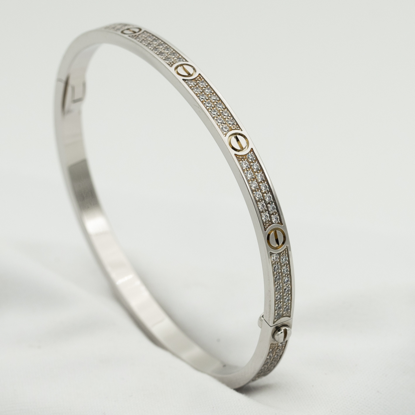 [AURORA]LOVE BRACELET 3.65MM DIAMOND-PAVED SILVER