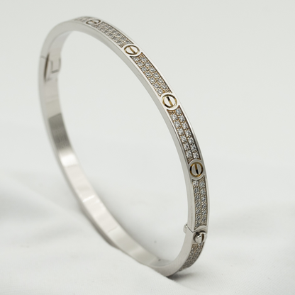 [AURORA]LOVE BRACELET 3.65MM DIAMOND-PAVED SILVER