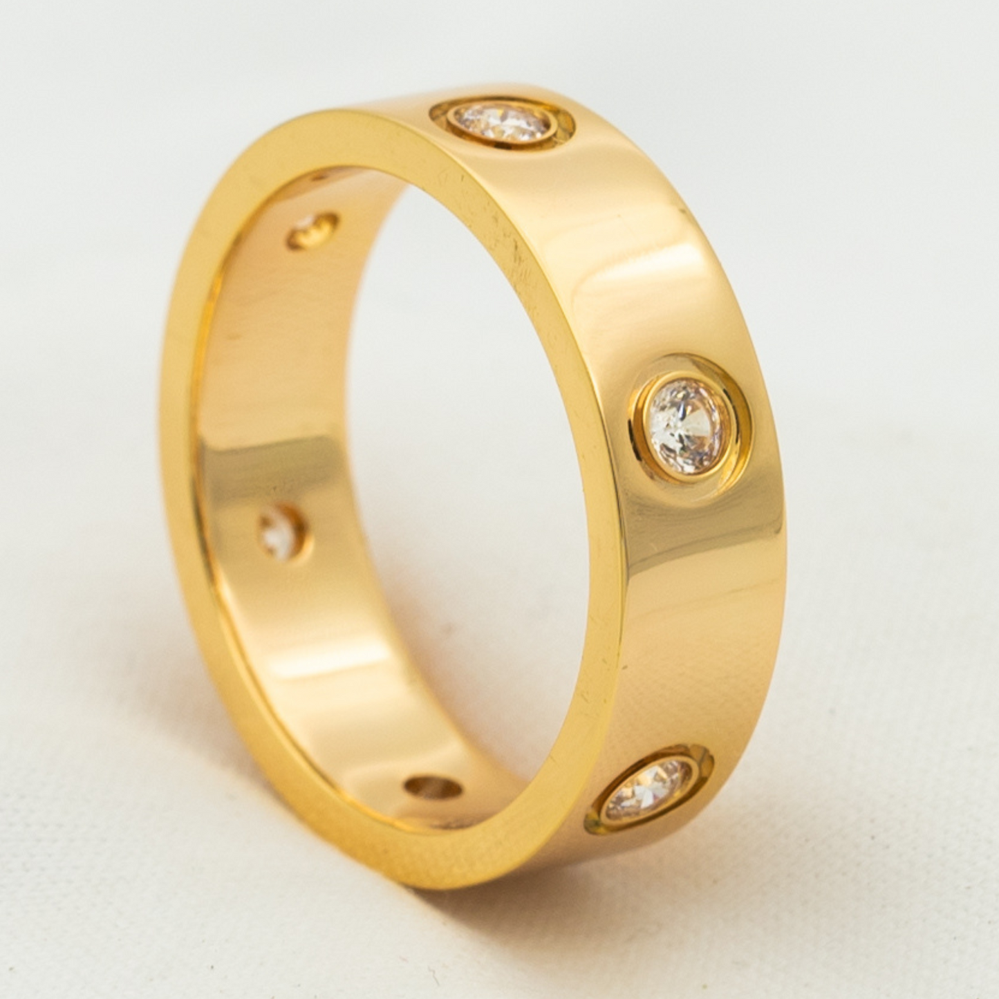 [AURORA]LOVE RING 5.5MM 6 DIAMONDS PINK GOLD