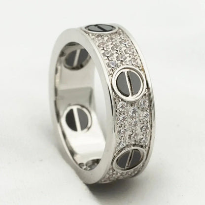 [AURORA]LOVE RING 5.5MM DIAMONDS PAVED CERAMIC